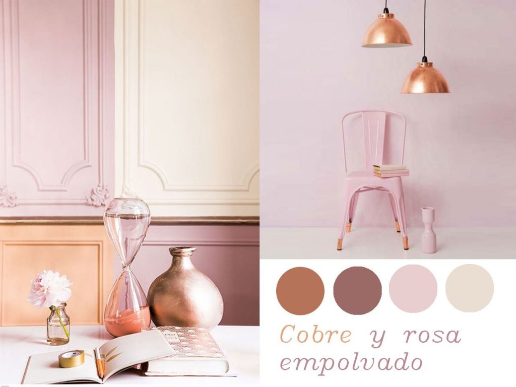 Decoración de hogar en color cobre.