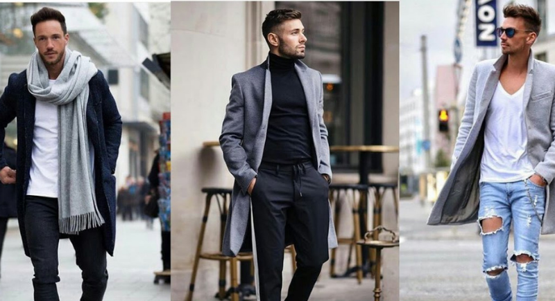 Hombres usando elementos esenciales de ropa para otoño