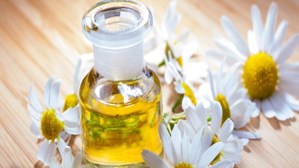 Relajante receta de baño con manzanilla