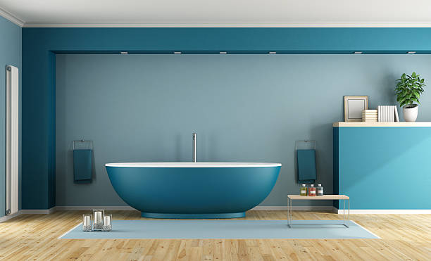 baño en color azul marino